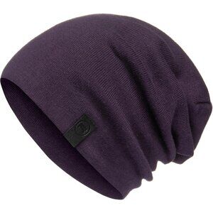 Unisex Eggplant 100% Cotton Winter Skull Pull On Knit Slouchy Baggy Beanie Cap